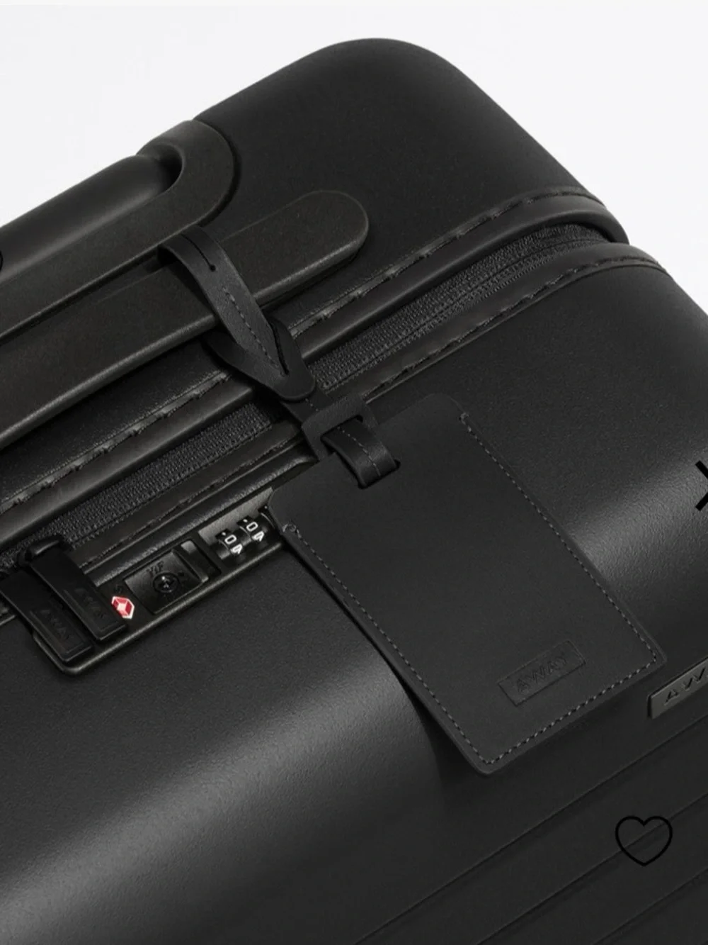 Away Black Leather Luggage Tag